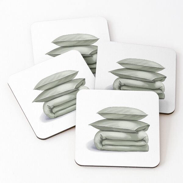 Item preview, Soft bedding stacked neatly with two pillows on top in a simple arrangement designed and sold by Ms. Iryna.