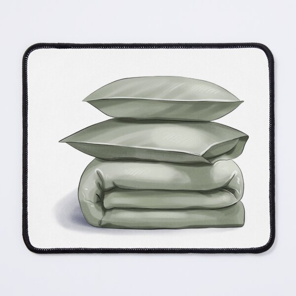 Item preview, Soft bedding stacked neatly with two pillows on top in a simple arrangement designed and sold by Ms. Iryna.