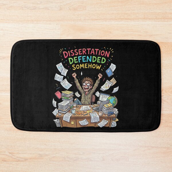 Item preview, Dissertation Defended Somehow – PhD Graduation Gift Funny Grad designed and sold by Im-Ara.