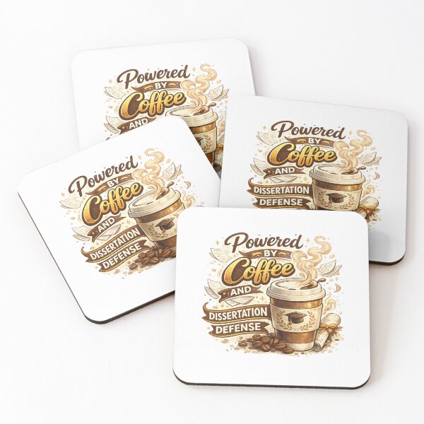 Item preview, Powered by Coffee and Dissertation Defense – PhD Life Graduation Gift designed and sold by Im-Ara.