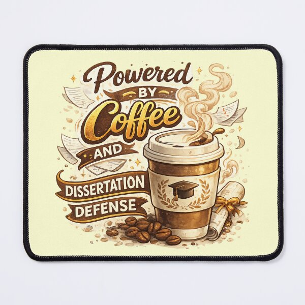 Item preview, Powered by Coffee and Dissertation Defense – PhD Life Graduation Gift designed and sold by Im-Ara.