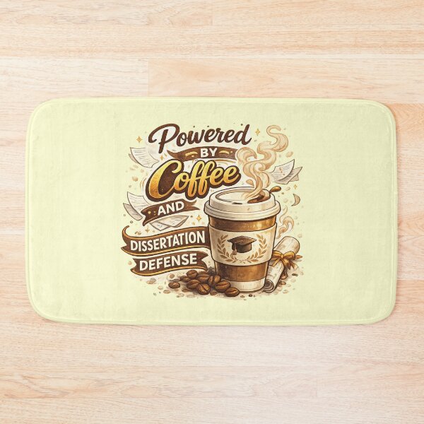 Item preview, Powered by Coffee and Dissertation Defense – PhD Life Graduation Gift designed and sold by Im-Ara.