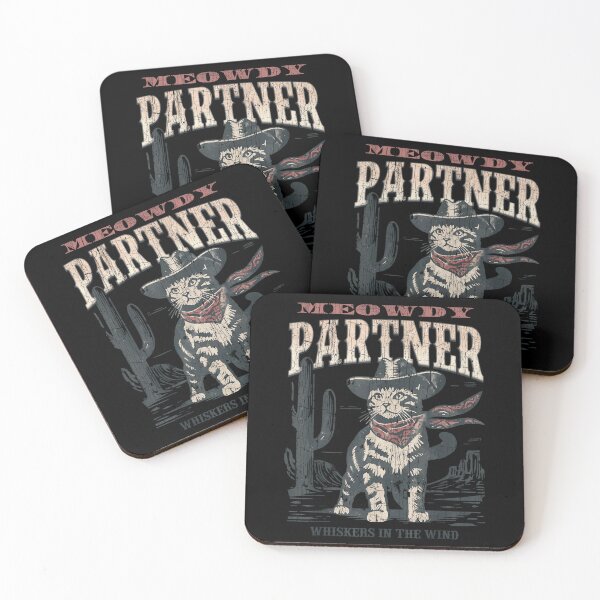 Item preview, Meowdy Partner Funny Cowboy Cat Whiskers In The Wind Desert Retro designed and sold by Pingleify.