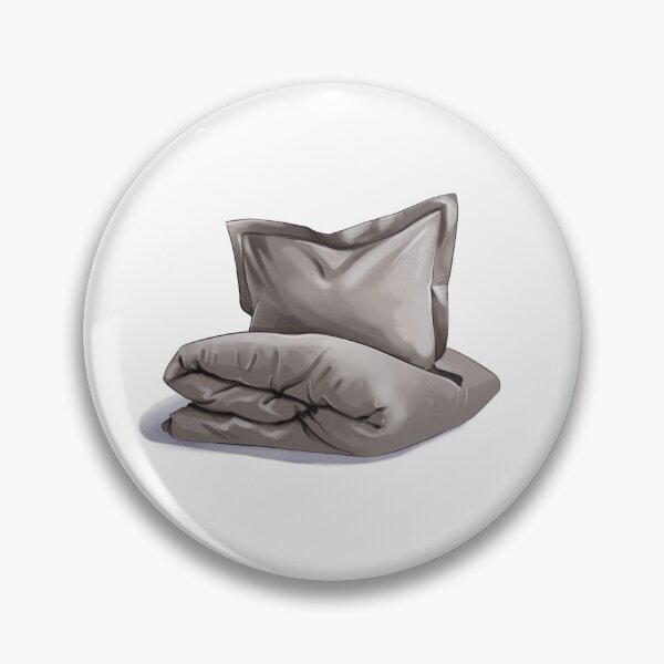 Item preview, Soft gray bedding with a folded blanket and a pillow on a plain surface  designed and sold by Ms. Iryna.