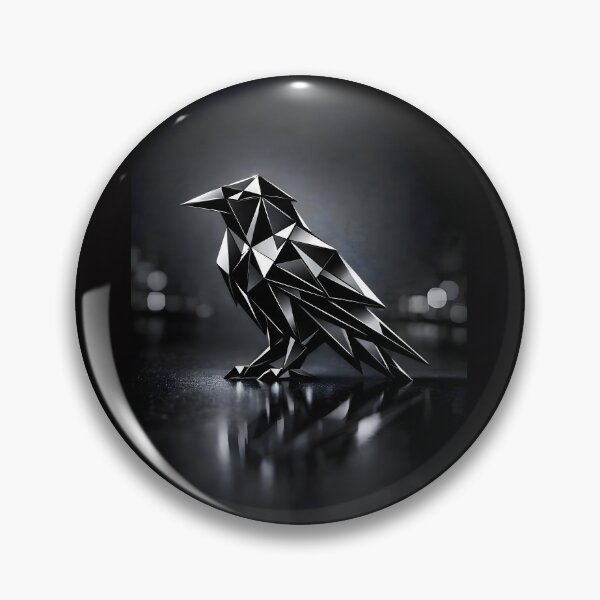 Item preview, The Abstract Raven: Geometric Obsidian Silhouette Art designed and sold by Studio77-Gothic.