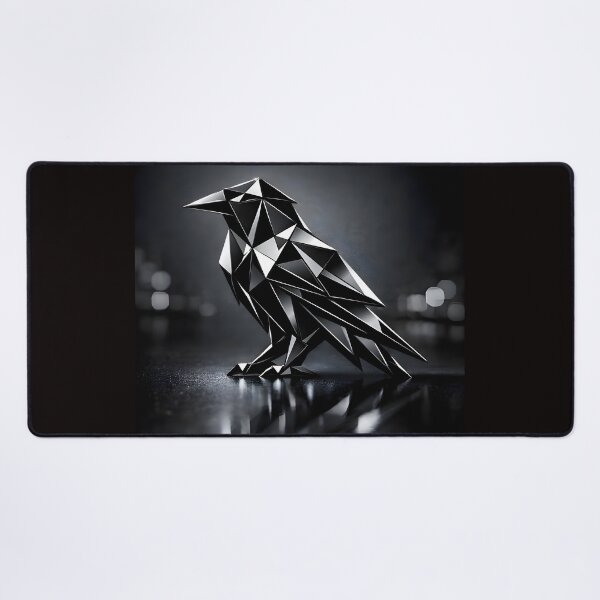 Item preview, The Abstract Raven: Geometric Obsidian Silhouette Art designed and sold by Studio77-Gothic.