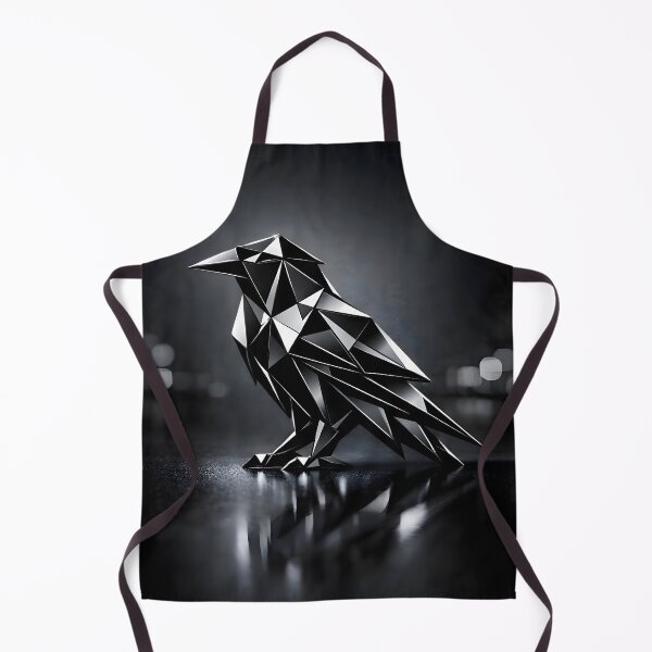 Item preview, The Abstract Raven: Geometric Obsidian Silhouette Art designed and sold by Studio77-Gothic.