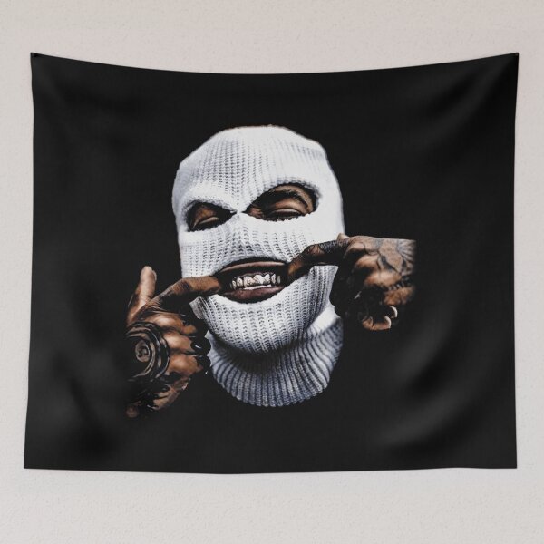 Item preview, Edgy Balaclava Ski Mask Man With Tattoos And Grills Streetwear Aesthetic designed and sold by Pingleify.
