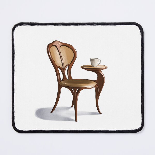 Item preview, Unique chair design with integrated table and cup displayed in a simple setting for creative inspiration designed and sold by Ms. Iryna.