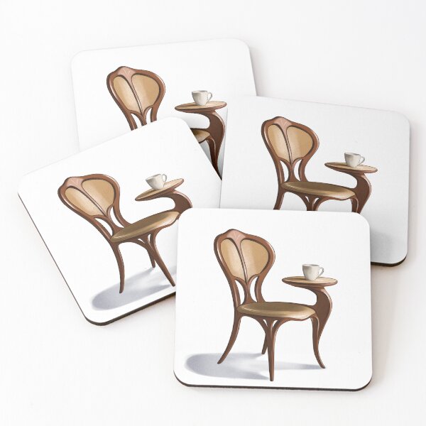 Item preview, Unique chair design with integrated table and cup displayed in a simple setting for creative inspiration designed and sold by Ms. Iryna.