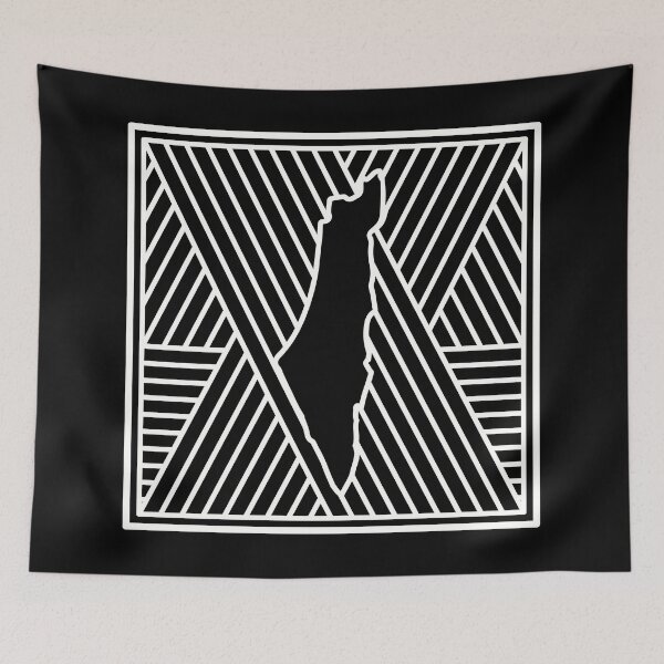 Item preview, All Freedom Roads Lead to Palestine Customized Palestinian Map In Pattern Design White on Black designed and sold by Hurriyyatee.