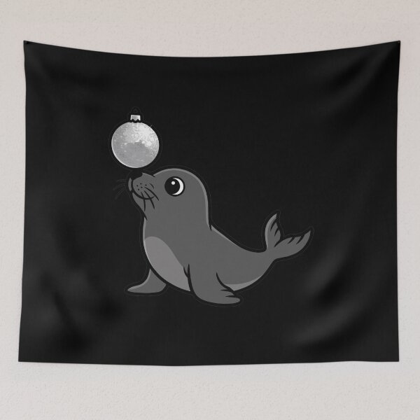 Item preview, Cute Seal Balancing Christmas Ornament designed and sold by k3rstman1.