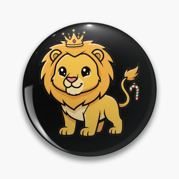 Item preview, Cute Royal Lion Cub with Christmas Candy Cane designed and sold by k3rstman1.