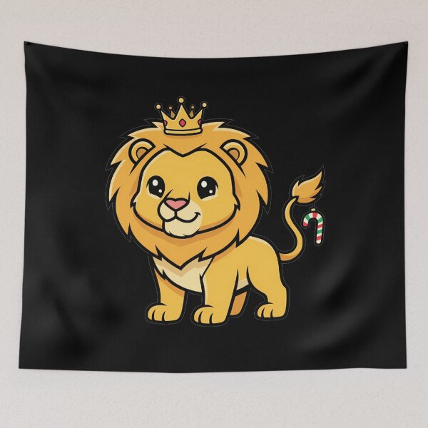 Item preview, Cute Royal Lion Cub with Christmas Candy Cane designed and sold by k3rstman1.