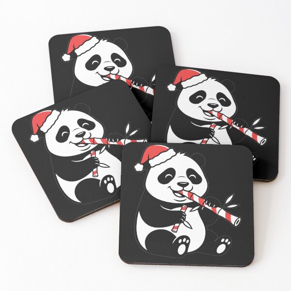 Item preview, Cute Christmas Panda Eating Candy Cane Bamboo designed and sold by k3rstman1.