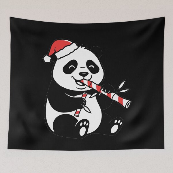 Item preview, Cute Christmas Panda Eating Candy Cane Bamboo designed and sold by k3rstman1.