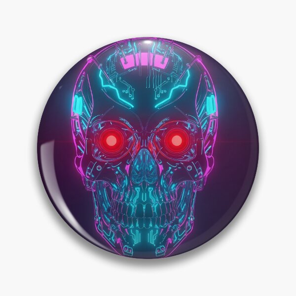 Item preview, Cybernetic Skull Circuit Board Neon Robot designed and sold by powersunlight.