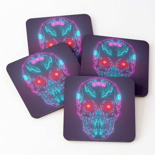 Item preview, Cybernetic Skull Circuit Board Neon Robot designed and sold by powersunlight.