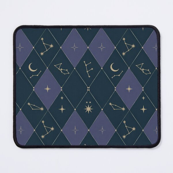 Item preview, Celestial Argyle Pattern – Navy Gold Zodiac Constellation Seamless Design designed and sold by Tamas Das.