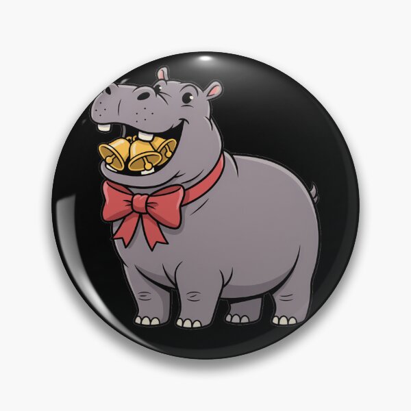 Item preview, Cute Festive Hippo with Christmas Bells designed and sold by k3rstman1.