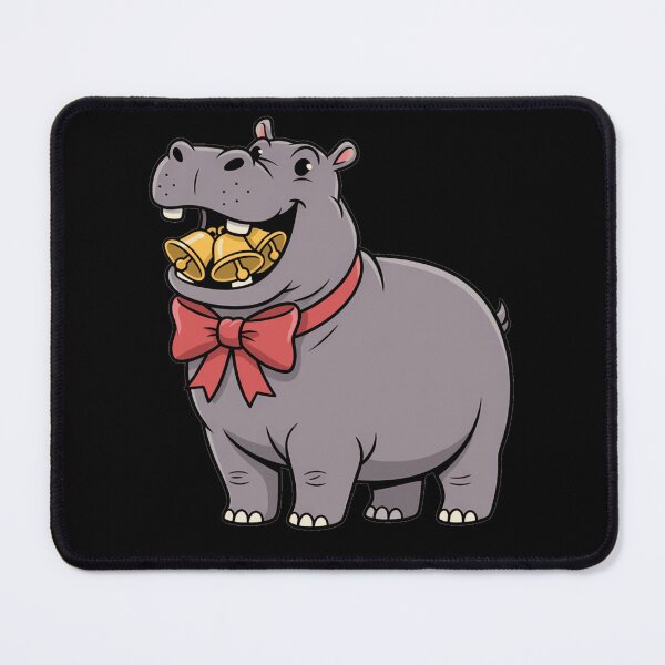 Item preview, Cute Festive Hippo with Christmas Bells designed and sold by k3rstman1.