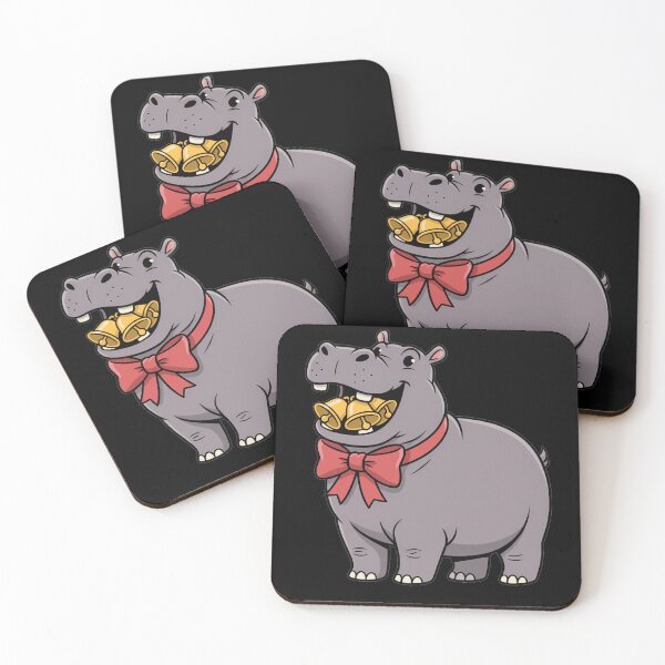 Item preview, Cute Festive Hippo with Christmas Bells designed and sold by k3rstman1.