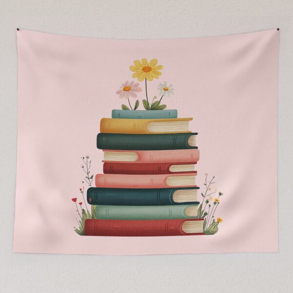 Item preview, Books and Flowers designed and sold by bubblyrainbow.