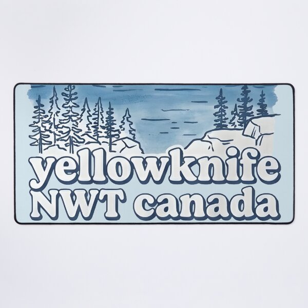 Item preview, Yellowknife NWT Canada Minimalist Blue Skyline Inukshuk Pride designed and sold by HowToCanadian.
