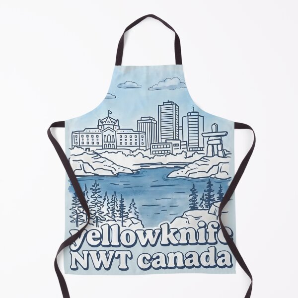 Item preview, Yellowknife NWT Canada Minimalist Blue Skyline Inukshuk Pride designed and sold by HowToCanadian.