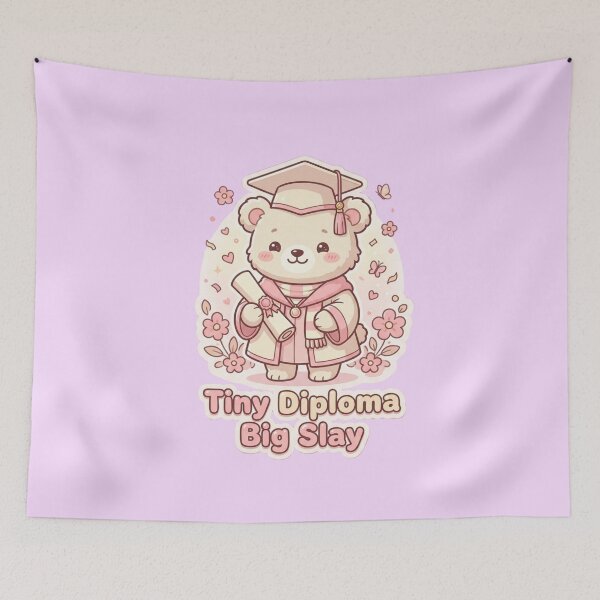 Item preview, Tiny Diploma Big Slay Cute Graduation Kawaii Mommy Bear designed and sold by Im-Ara.