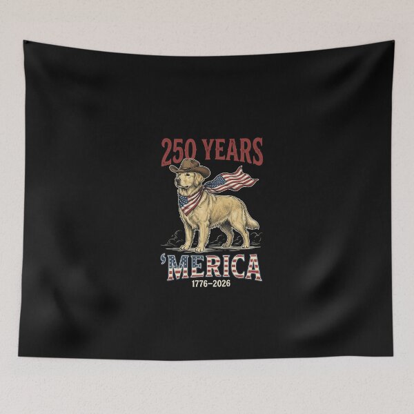 Item preview, 250 Years Golden Retriever Flag designed and sold by irifine.