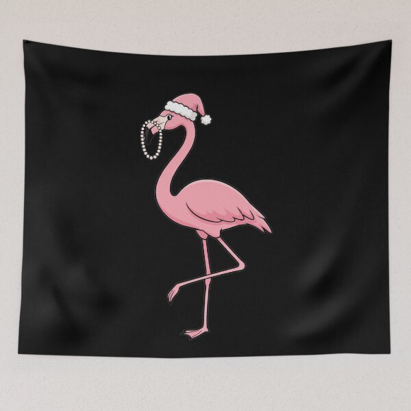 Item preview, Christmas Pink Flamingo Santa Hat Pearl Necklace designed and sold by k3rstman1.
