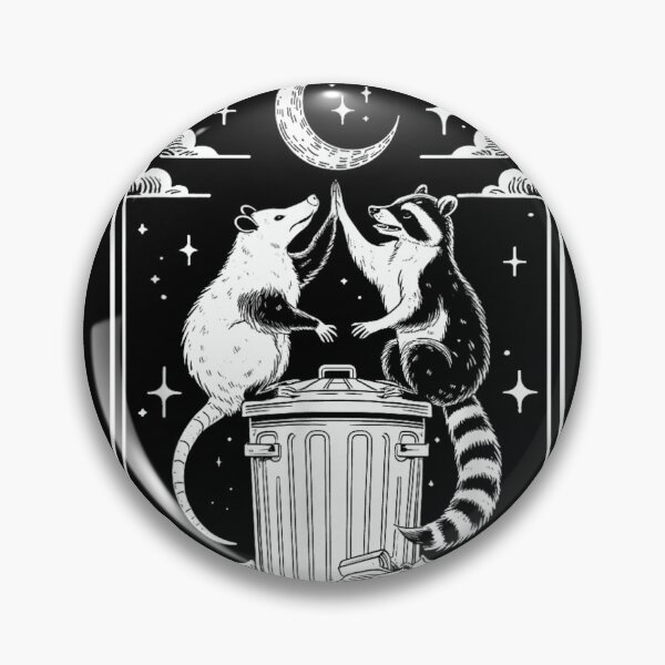 Item preview, Team Trash Opossum and Raccoon High Five Moon Tarot Card Aesthetic designed and sold by JiscoRomanela.