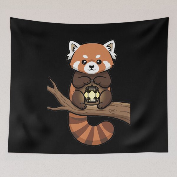Item preview, Cute Red Panda Holding Glowing Lantern designed and sold by k3rstman1.