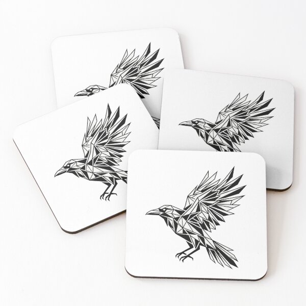 Item preview, The Abstract Raven | Obsidian Geometric Silhouette Art designed and sold by Studio77-Gothic.