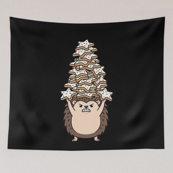 Item preview, Angry Hedgehog Holding Christmas Cookie Stack designed and sold by k3rstman1.