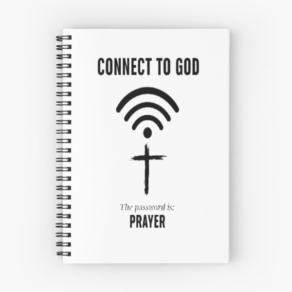 Item preview, “Connect to God – Password: Prayer” Inspirational Faith Design with Wi‑Fi Symbol & Cross designed and sold by Bright Nest Studio.