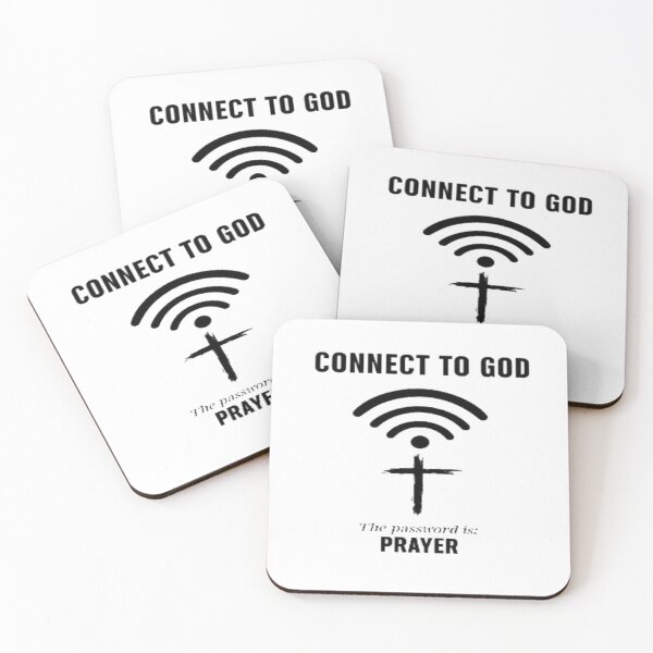 Item preview, “Connect to God – Password: Prayer” Inspirational Faith Design with Wi‑Fi Symbol & Cross designed and sold by Bright Nest Studio.
