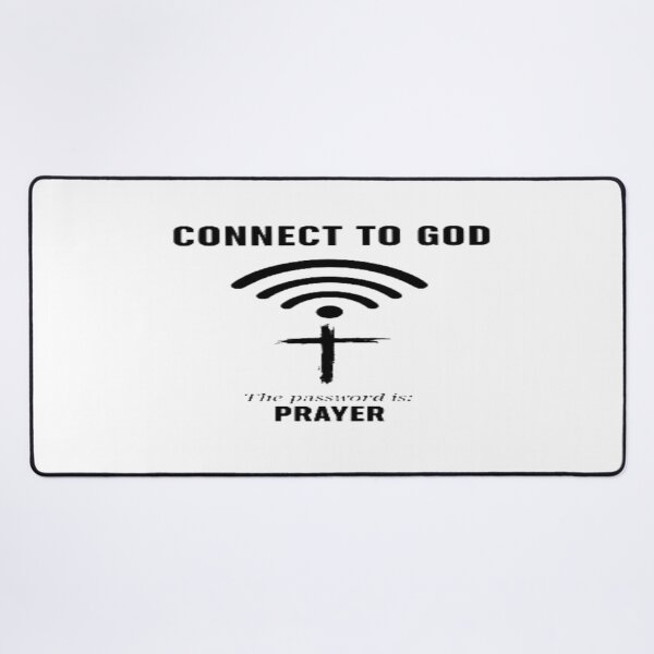 Item preview, “Connect to God – Password: Prayer” Inspirational Faith Design with Wi‑Fi Symbol & Cross designed and sold by Bright Nest Studio.
