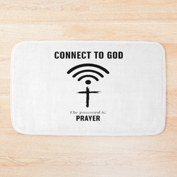 Item preview, “Connect to God – Password: Prayer” Inspirational Faith Design with Wi‑Fi Symbol & Cross designed and sold by Bright Nest Studio.