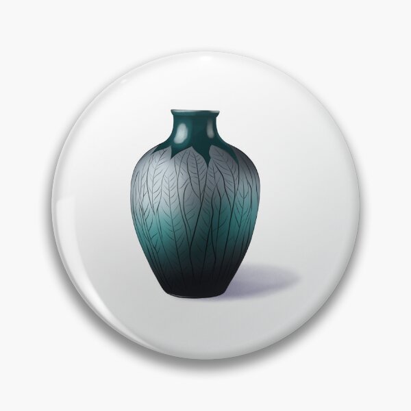 Item preview, Decorative vase with leaf designs on display in a bright room with natural light in the afternoon designed and sold by Ms. Iryna.