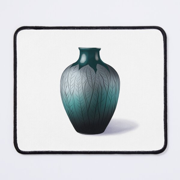Item preview, Decorative vase with leaf designs on display in a bright room with natural light in the afternoon designed and sold by Ms. Iryna.