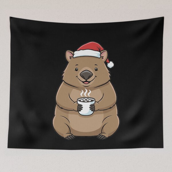Item preview, Festive Christmas Wombat with Hot Cocoa designed and sold by k3rstman1.