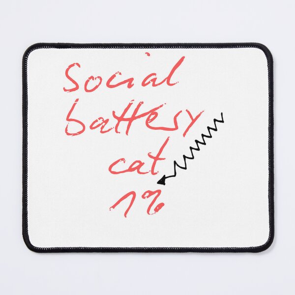 Item preview, Social Battery 1% Cat - Funny Introvert Low Energy Meme designed and sold by khaoulaassila.