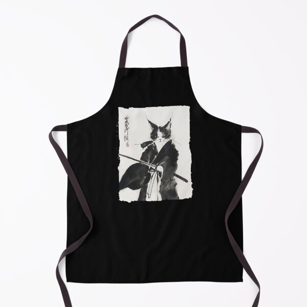 Item preview, Samurai Cat Sumi-e Japanese Ink Wash Warrior Kitty Minimalist Art designed and sold by alber-garnell.