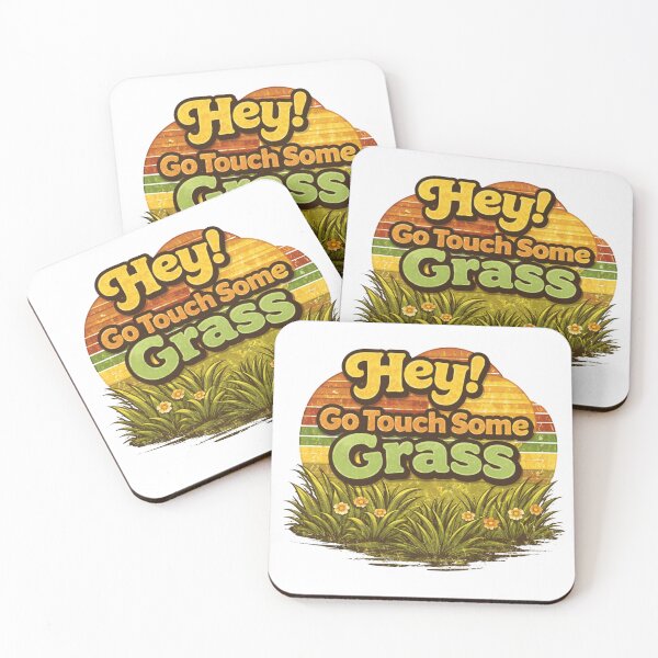 Item preview, Retro 70s, Hey! Go Touch Some Grass — Sarcastic Humor with a Subtle Self-Care Message designed and sold by Im-Ara.