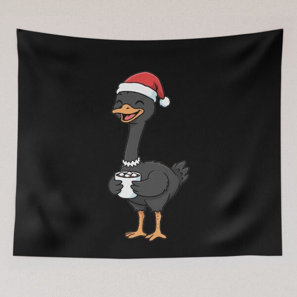 Item preview, Cute Christmas Ostrich Santa Hat Hot Cocoa designed and sold by k3rstman1.