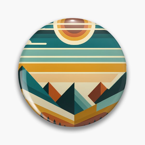Item preview, Geometric Mountain Sunset Horizon designed and sold by InkSmithery.