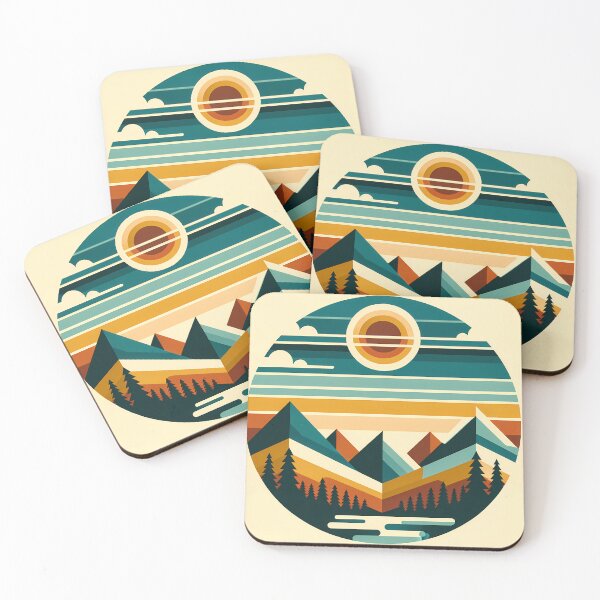 Item preview, Geometric Mountain Sunset Horizon designed and sold by InkSmithery.
