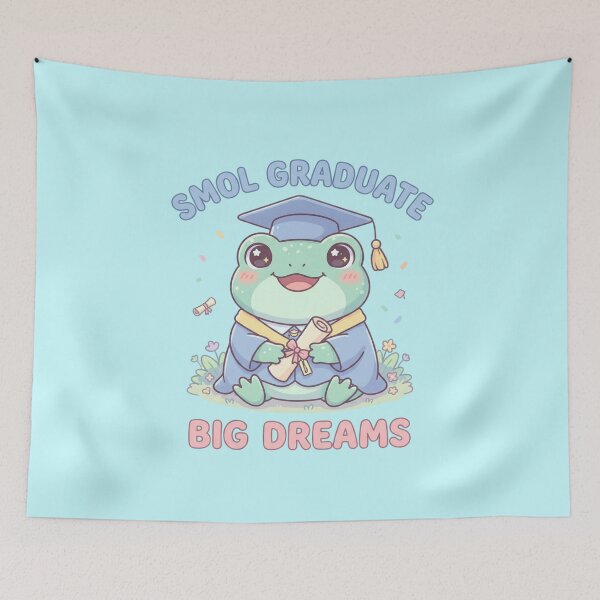 Item preview, Smol Graduate Big Dreams Cute Frog Graduation Kawaii Aesthetic designed and sold by Im-Ara.